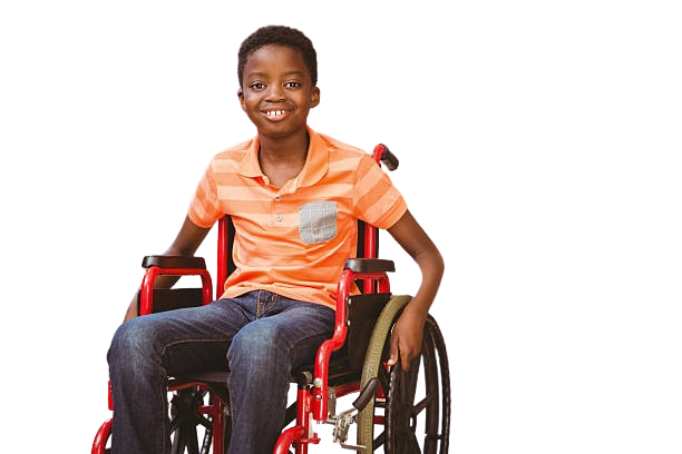 Happy child supported by our foundation